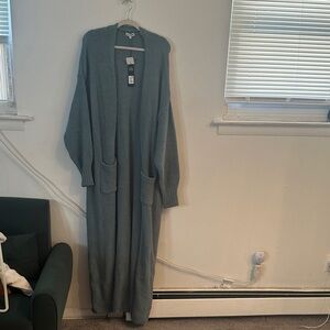 Fashion Nova Teal Open-Front Cardigan